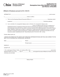 Form U-3E (BWC-7614) Application for Exemption From Ohio Workers&#039; Coverage and Waiver of Benefits - Ohio, Page 3