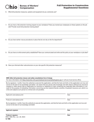 Form U-160 (BWC-7666) Fall Protection in Construction Supplemental Questions - Ohio, Page 2