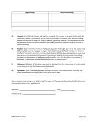 Form ODM10284 Pharmacy and Therapeutics Committee Conflict of Interest Policy - Ohio, Page 2