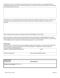 Form ODM10113 Managed Care Entity (Mce) Reporting Document for Improper Use or Disclosure of Protected Health Information (Phi) - Ohio, Page 2