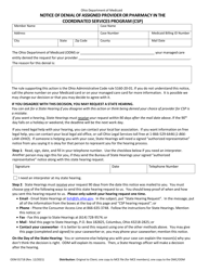 Form ODM01718 Notice of Denial of Assigned Provider or Pharmacy in the Coordinated Services Program (CSP) - Ohio