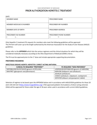 Form ODM10186 Prior Authorization Hepatitis C Treatment - Ohio