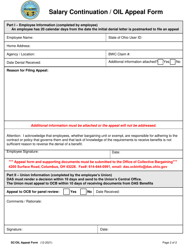 Salary Continuation/Oil Appeal Form - Ohio, Page 2