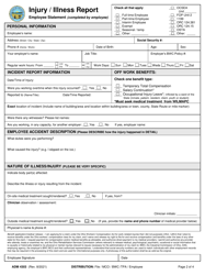 Form ADM4303 Injury/Illness Report - Ohio, Page 2