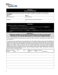 Request for an Attestation for the Purpose of Resiliating a Lease on Grounds of Violence or Sexual Assault - Quebec, Canada, Page 4