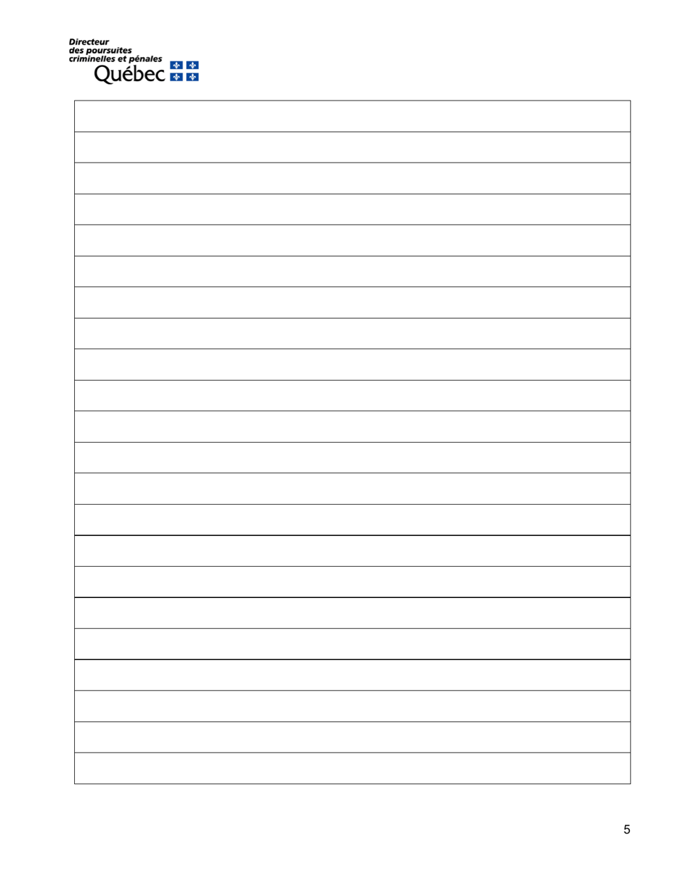 Request for an Attestation for the Purpose of Resiliating a Lease on Grounds of Violence or Sexual Assault - Quebec, Canada, Page 5