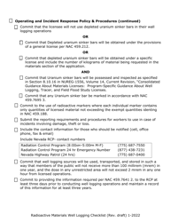 Radioactive Materials (Ram) Well Logging Licensing Checklist - Nevada, Page 12