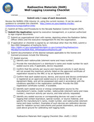 Radioactive Materials (Ram) Well Logging Licensing Checklist - Nevada