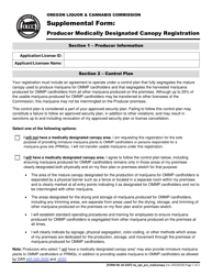 Form MJ18-2207 Producer Medically Designated Canopy Registration - Oregon, Page 2