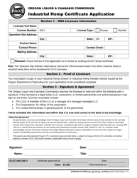 Industrial Hemp Certificate Application - Oregon, Page 2