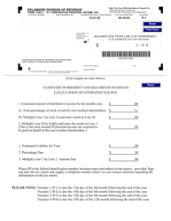 Document preview: Form 1100P-1 S Corporation Personal Income Tax Payment Voucher - Delaware