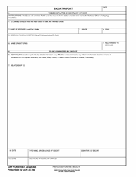 Document preview: DAF Form 1947 Escort Report