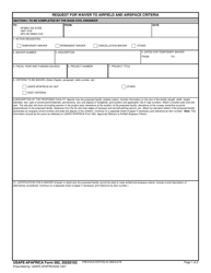 USAFE-AFAFRICA Form 582 Request for Waiver to Airfield and Airspace