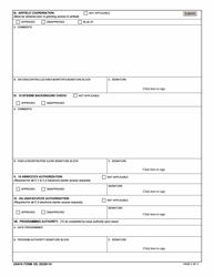 USAFA Form 120 Facility/Barrier Electronic Access Request, Page 2
