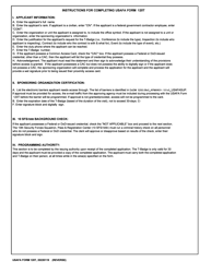 USAFA Form 120T Application for Temporary Facility Barrier Electronic Access Badge (T-Badge), Page 2