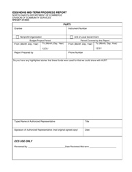 Document preview: Form SFN52677 Esg/Ndhg Mid-term Progress Report - North Dakota