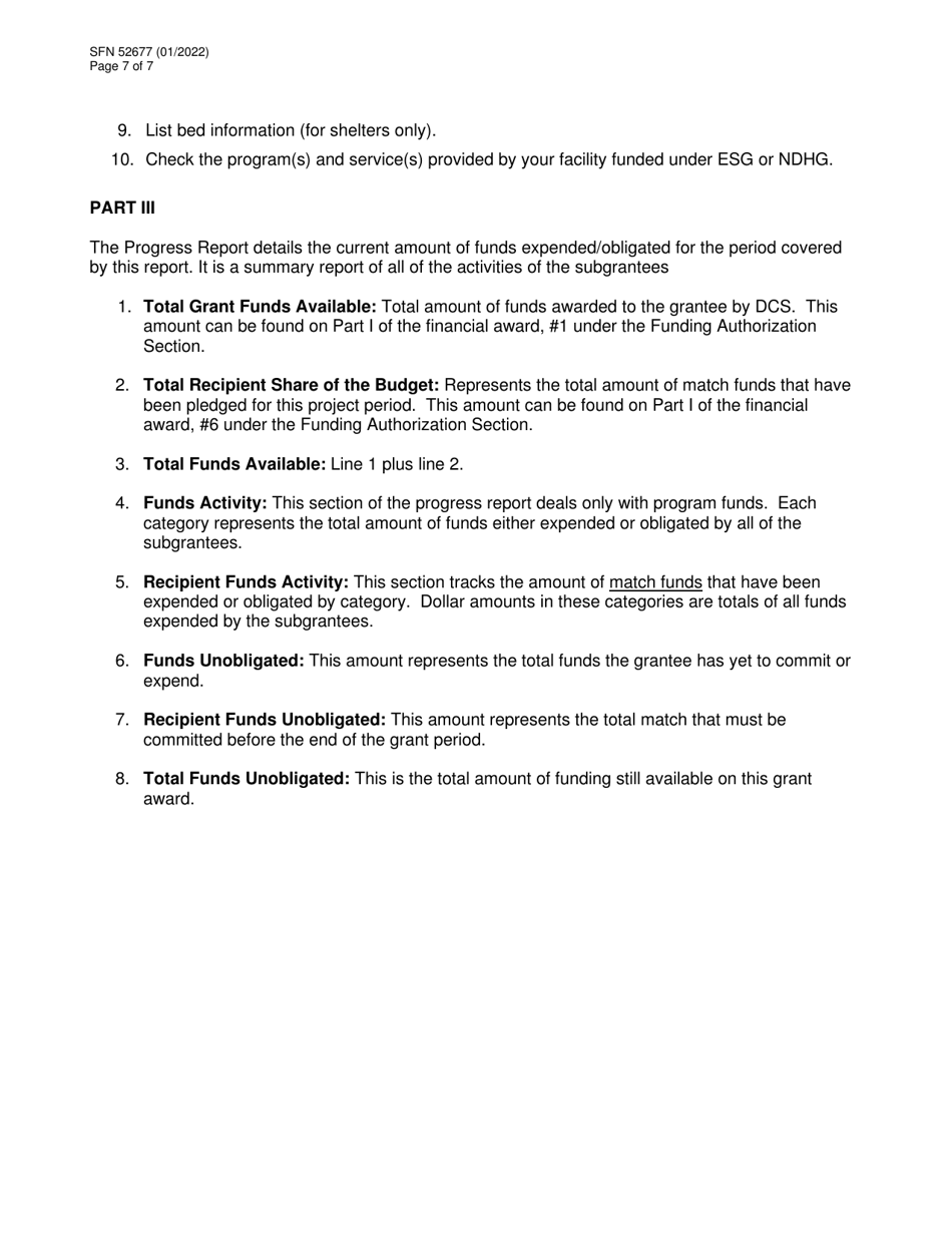 Form SFN52677 Esg / Ndhg Mid-term Progress Report - North Dakota, Page 7