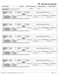 Document preview: Form AOPC J232A Written Allegation - Extra Offenses Addendum - Pennsylvania
