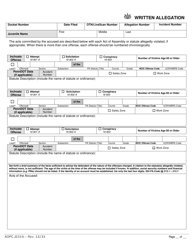 Form AOPC J232A Written Allegation - Single Summary of Offenses - Pennsylvania, Page 2