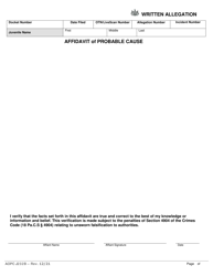 Form AOPC J232B Written Allegation - Multiple Summaries of Offenses - Pennsylvania, Page 4