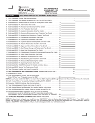 Document preview: Form REV-414 (I) Individuals Worksheet for Estimated Tax - Pennsylvania