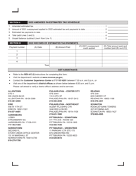 Form REV-414 (I) Individuals Worksheet for Estimated Tax - Pennsylvania, Page 2