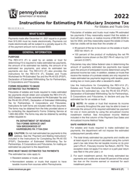 Document preview: Instructions for Form REV-414 (F), PA-40 ES (P/S/F) - Pennsylvania