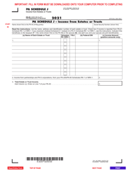 Form PA-40 Schedule J Income From Estates or Trusts - Pennsylvania