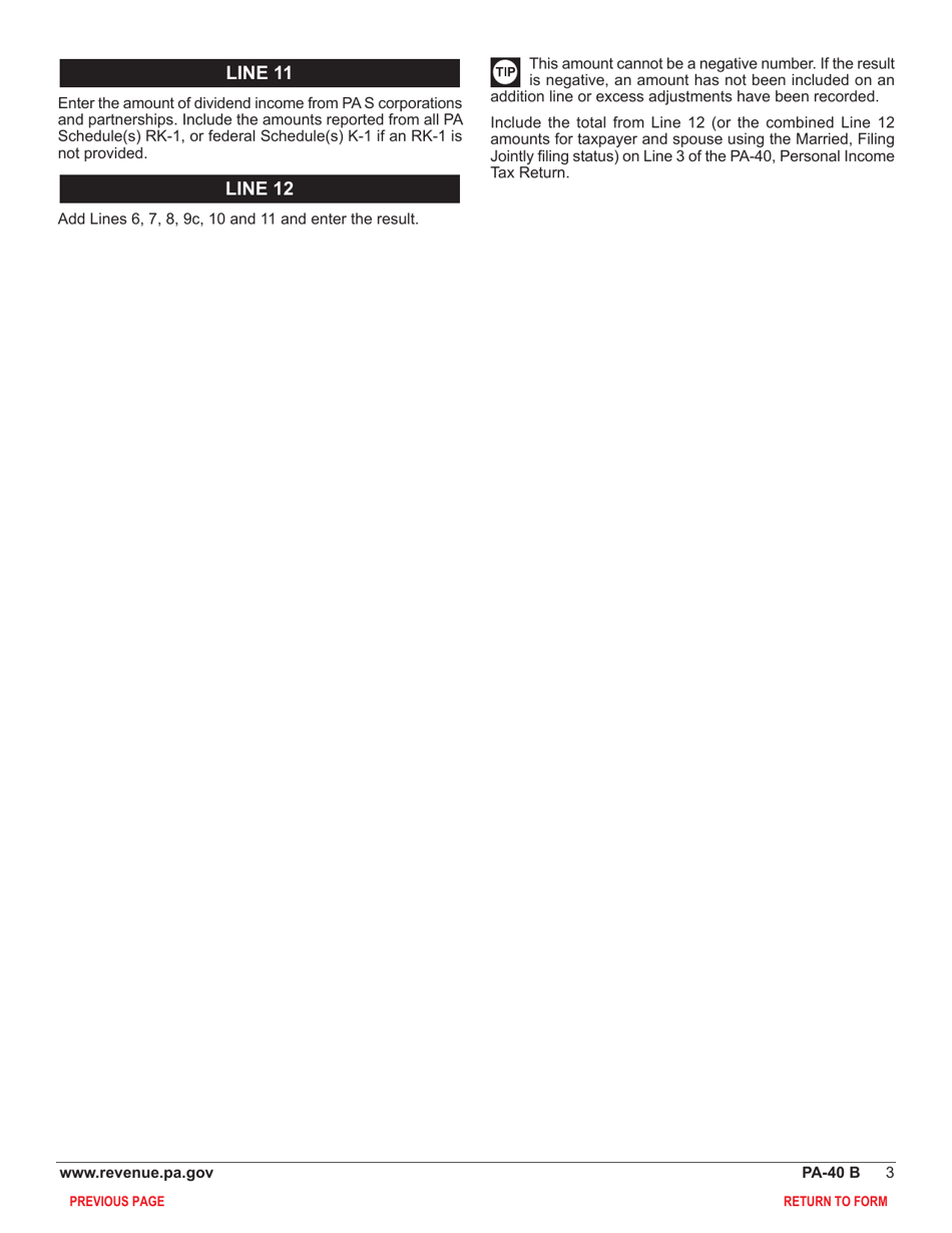 Form PA-40 Schedule B Dividend Income - Pennsylvania, Page 5