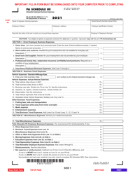 Form PA-40 Schedule UE Allowable Employee Business Expenses - Pennsylvania