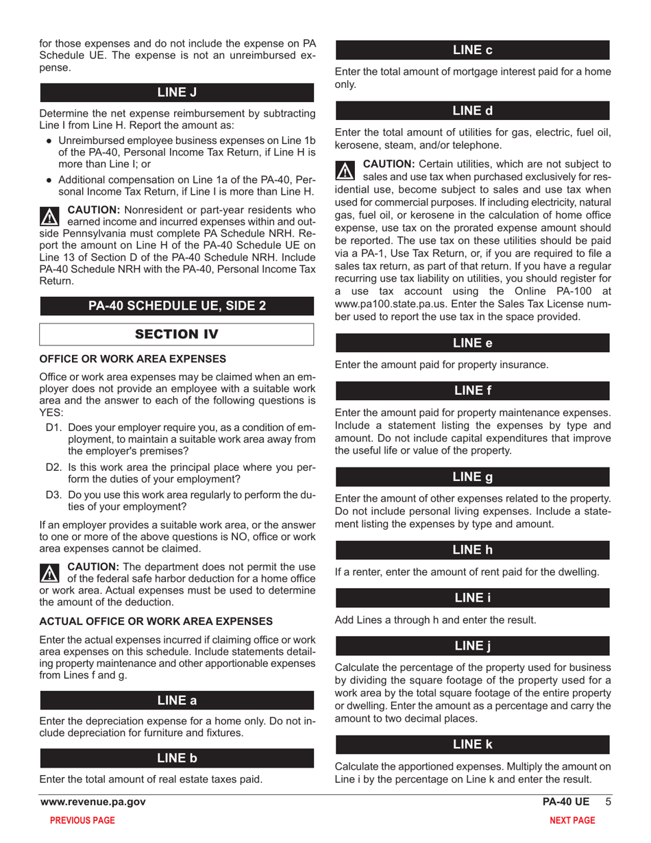 Form pa 40 schedule ue 2021 fill out sign online and download