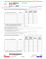 Form PA-41 Schedule N Pa-Source Income and Nonresident Tax Withheld - Pennsylvania, Page 2
