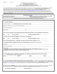 Form HD01157F Application for Dealer Registration - Pennsylvania
