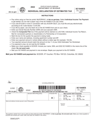 Form SC1040ES Individual Declaration of Estimated Tax - South Carolina