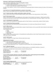 Instructions for Schedule NR Nonresident Schedule - South Carolina, Page 2