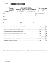 Document preview: Form SC1120S-WH Withholding Tax on Income of Nonresident Shareholders - South Carolina