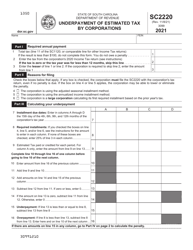Form SC2220 Underpayment of Estimated Tax by Corporations - South Carolina