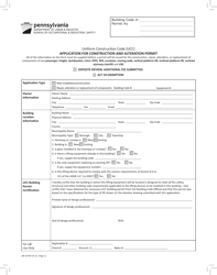 Document preview: Form LIBI-26 Application for Construction and Alteration Permit - Pennsylvania