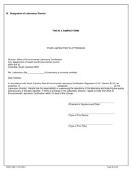DHEC Form 2802 Application for Environmental Laboratory Certification - South Carolina, Page 30