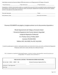 Electricistas - Solicitud De Examen Y Aprendizaje - Rhode Island (Spanish), Page 4