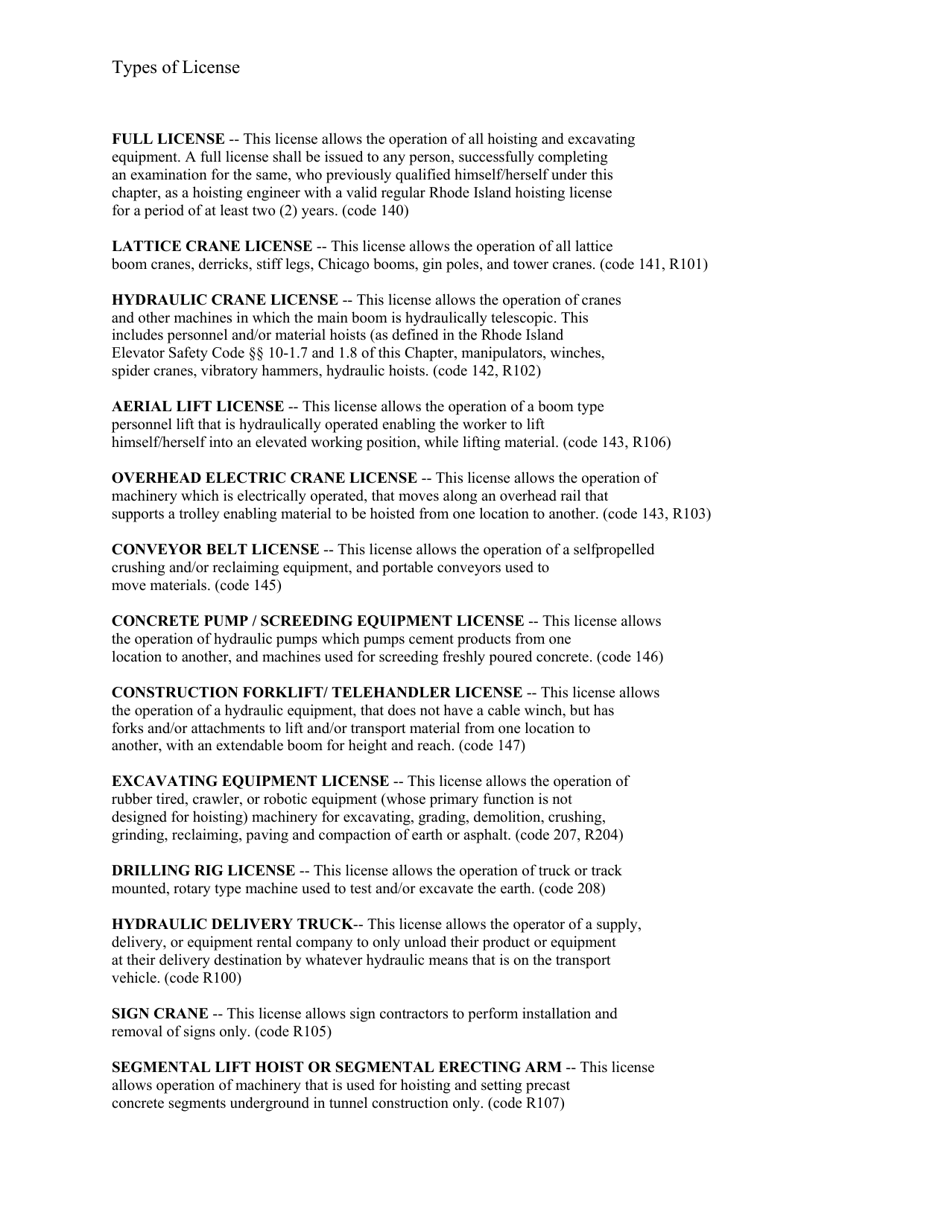 Hoisting Engineers - Application for Examination - Rhode Island, Page 3