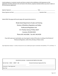Application for Renewable Energy Professional Certificate and Solar Thermal Professional Certificate - Rhode Island, Page 3