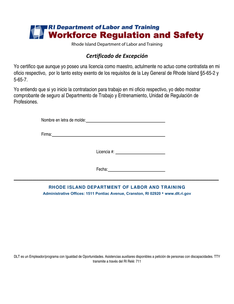 Solicitud Para Certificado Profesional En Energia Renovable Y Certificado Profesional Solar Termico - Rhode Island (Spanish), Page 5