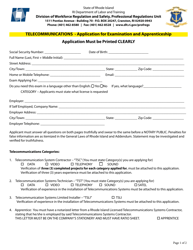 Telecommunications - Application for Examination and Apprenticeship - Rhode Island, Page 3