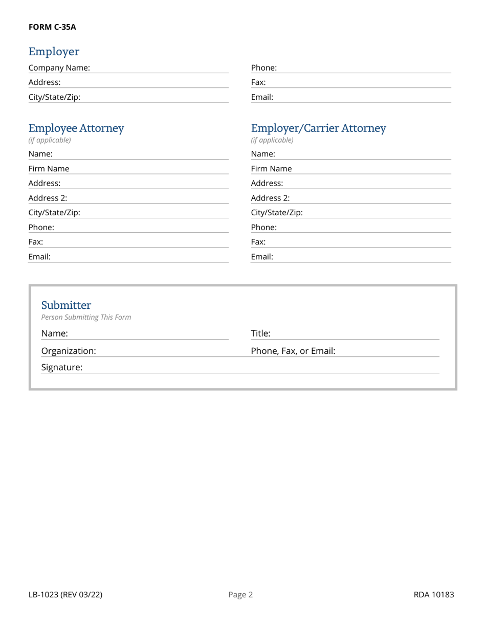 Form C-35A (LB-1023) Notice of Appeal Rights for a Utilization Review Denial - Tennessee, Page 2