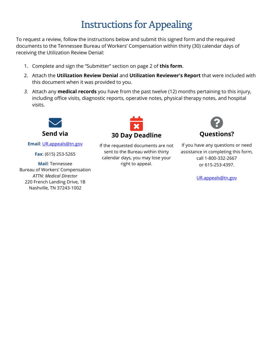 Form C-35A (LB-1023) Notice of Appeal Rights for a Utilization Review Denial - Tennessee, Page 3