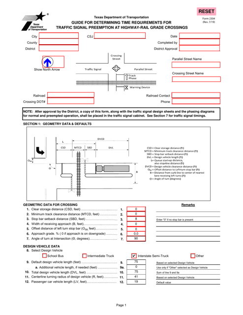 Form 2304  Printable Pdf
