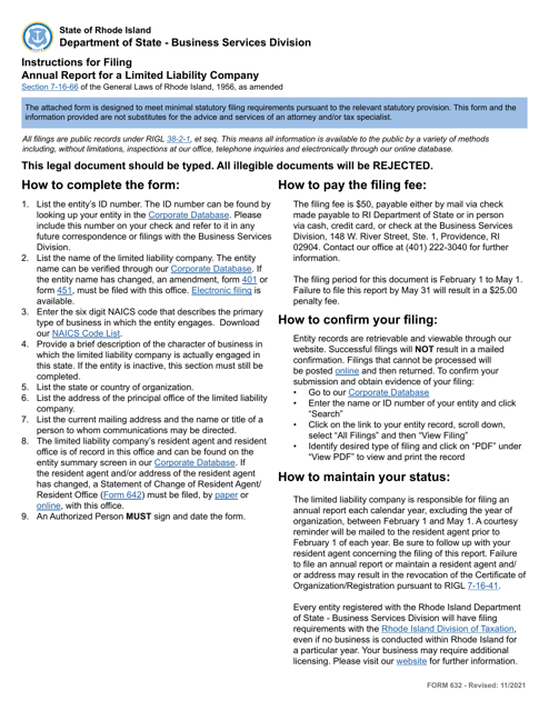 Form 632  Printable Pdf