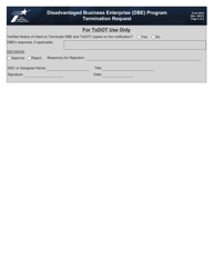 Form 4010 Termination Request - Disadvantaged Business Enterprise (Dbe) Program - Texas, Page 2