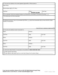 Form 115 Articles of Incorporation for a Domestic Professional Service Benefit Corporation - Rhode Island, Page 4